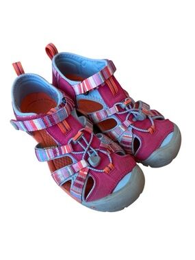 Keen Seacamp II Water Hiking Sandals Youth Girl Size 6 Orange Pink Women sz 7.5